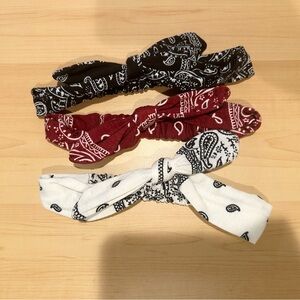 Set of Three Paisley Bandana Headbands